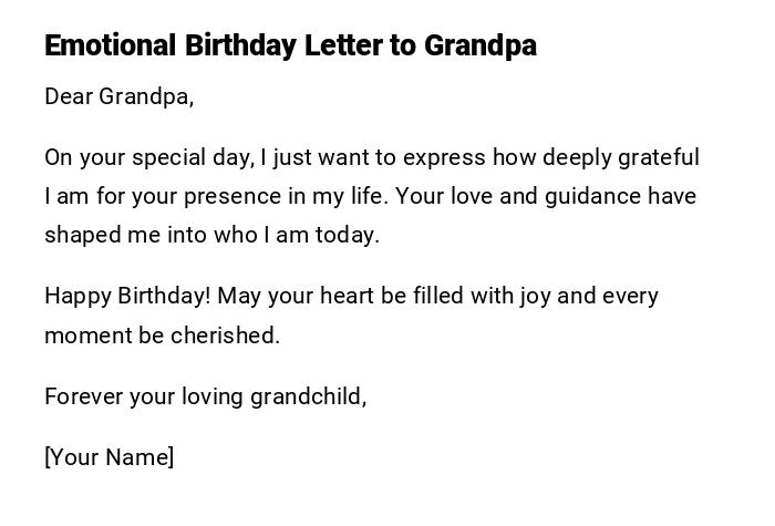 Emotional Birthday Letter to Grandpa Emotional Birthday Letter to Grandpa