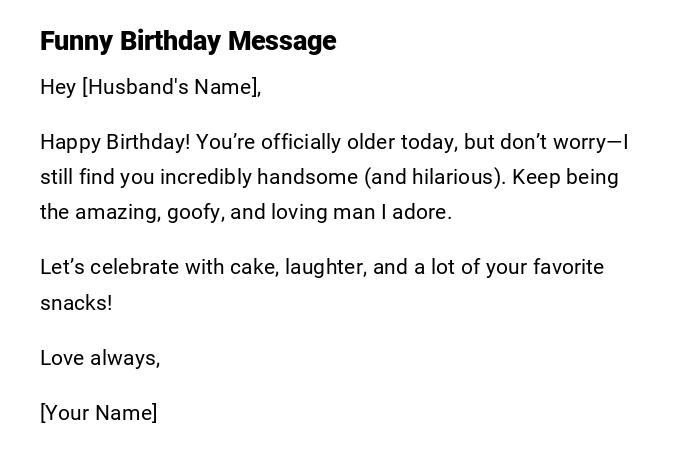 Funny Birthday Message