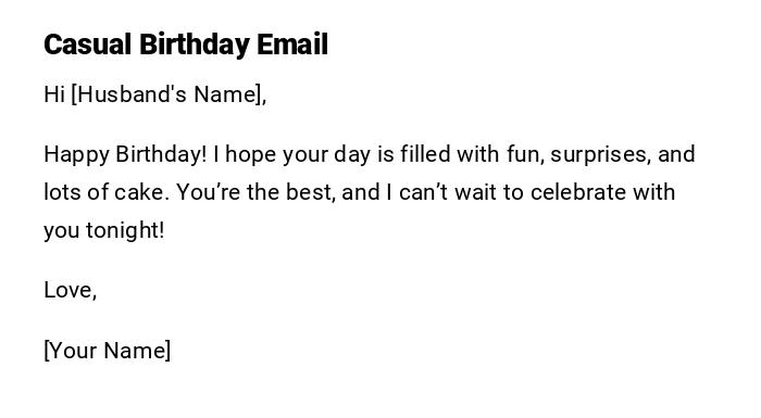 Casual Birthday Email