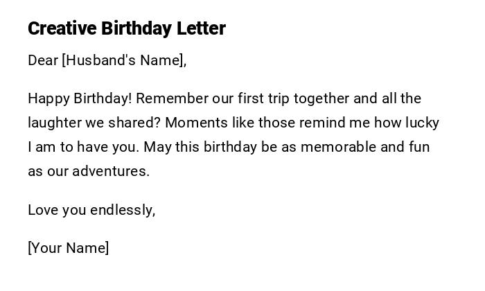 Creative Birthday Letter