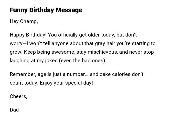 Funny Birthday Message Funny Birthday Message