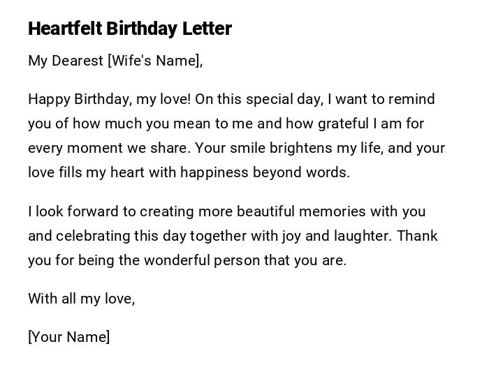 Heartfelt Birthday Letter Heartfelt Birthday Letter
