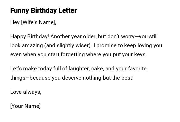 Funny Birthday Letter Funny Birthday Letter