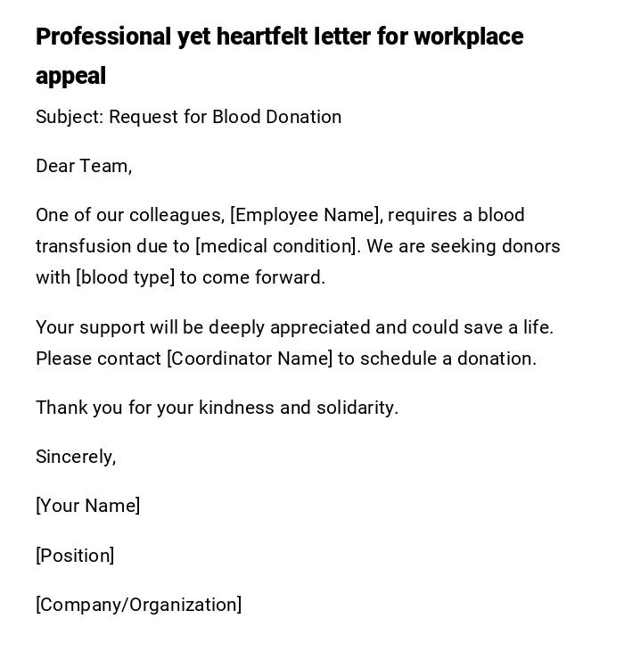 Professional yet heartfelt letter for workplace appeal Professional yet heartfelt letter for workplace appeal