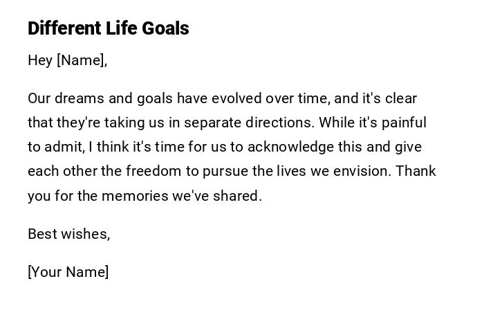 Different Life Goals Different Life Goals