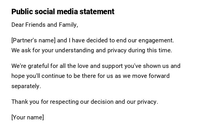 Public social media statement Public social media statement