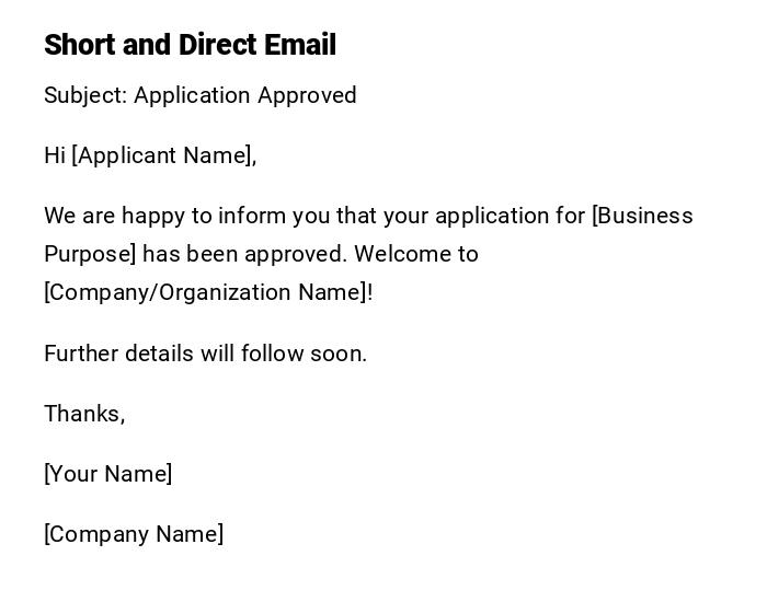 Short and Direct Email Short and Direct Email