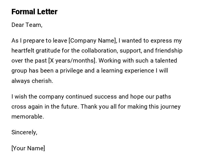Formal Letter Formal Letter