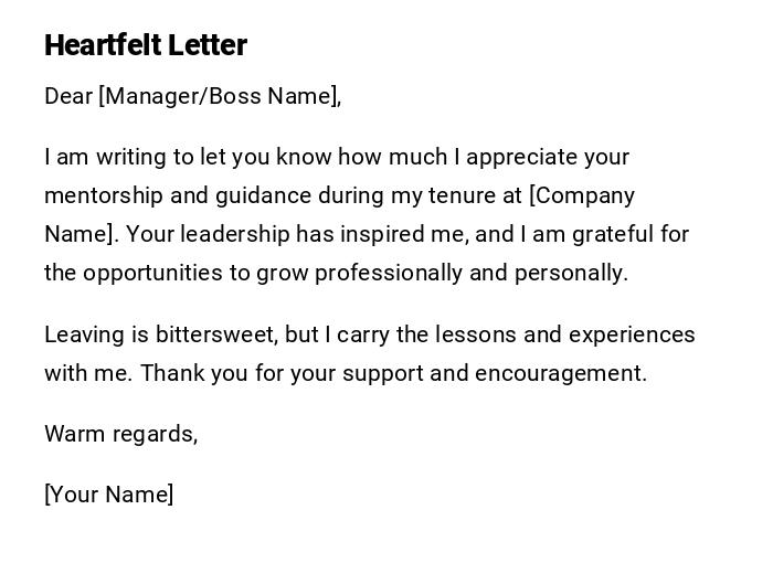 Heartfelt Letter Heartfelt Letter