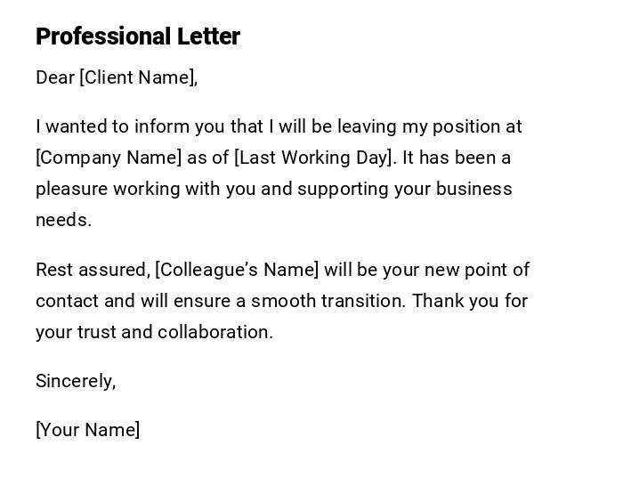Professional Letter Professional Letter