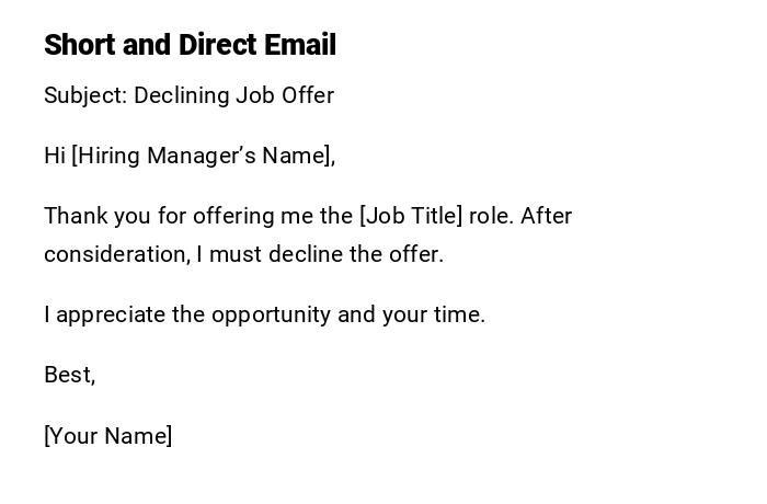 Short and Direct Email Short and Direct Email