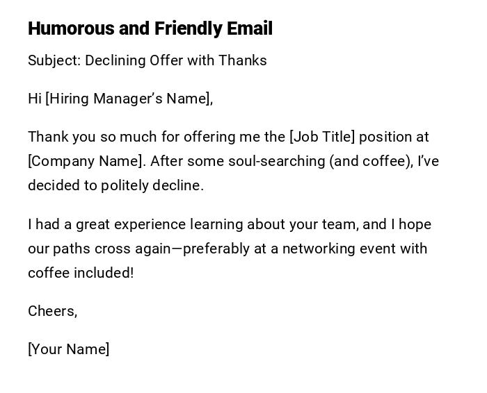 Humorous and Friendly Email Humorous and Friendly Email