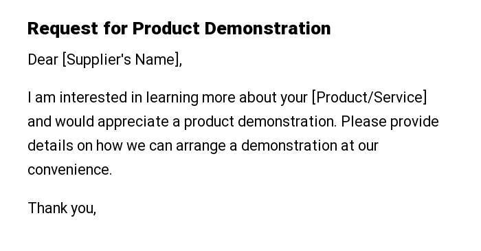Request for Product Demonstration