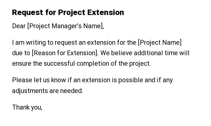 Request for Project Extension