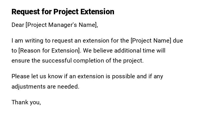 Request for Project Extension