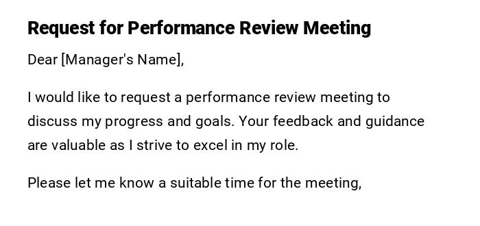 Request for Performance Review Meeting