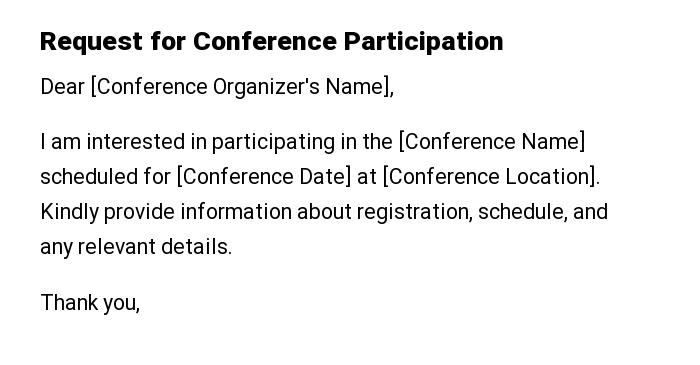 Request for Conference Participation