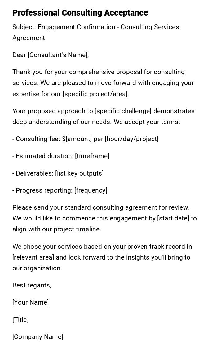 Professional Consulting Acceptance Professional Consulting Acceptance