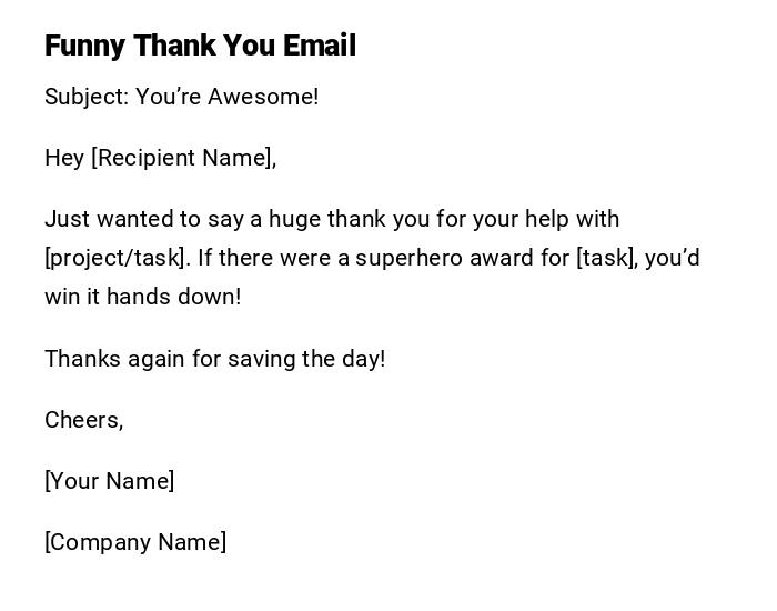 Funny Thank You Email Funny Thank You Email