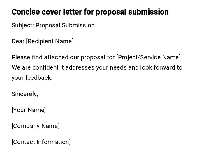 Concise cover letter for proposal submission