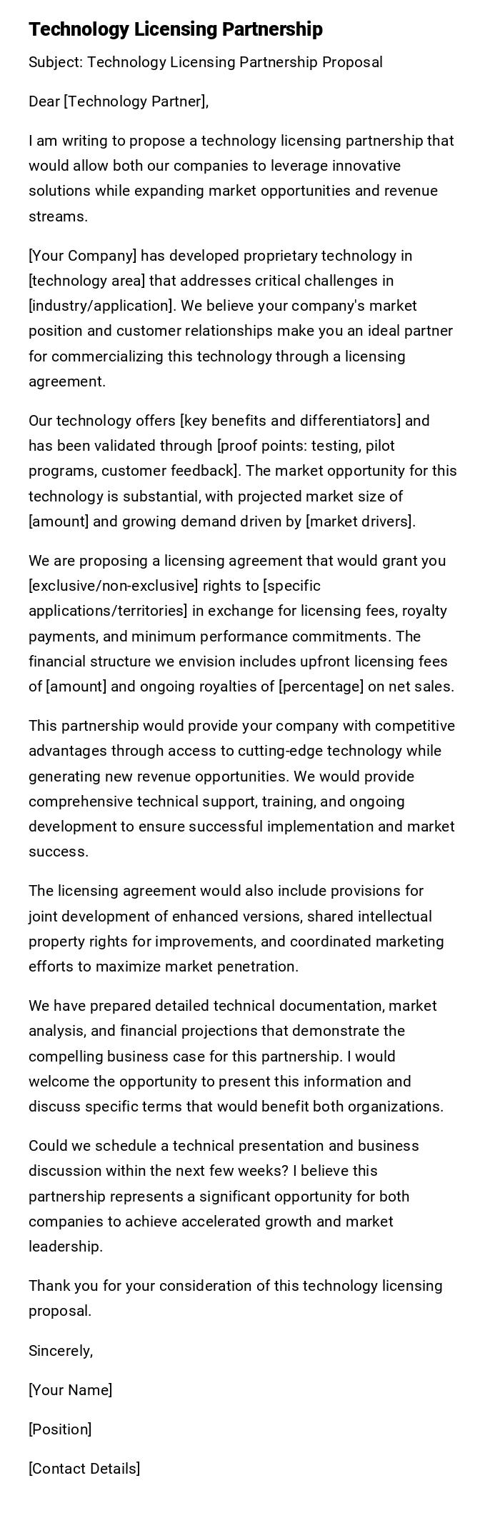 Technology Licensing Partnership