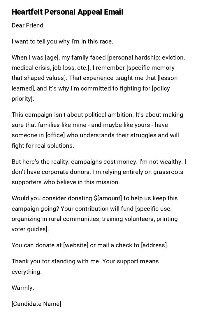 Heartfelt Personal Appeal Email Heartfelt Personal Appeal Email