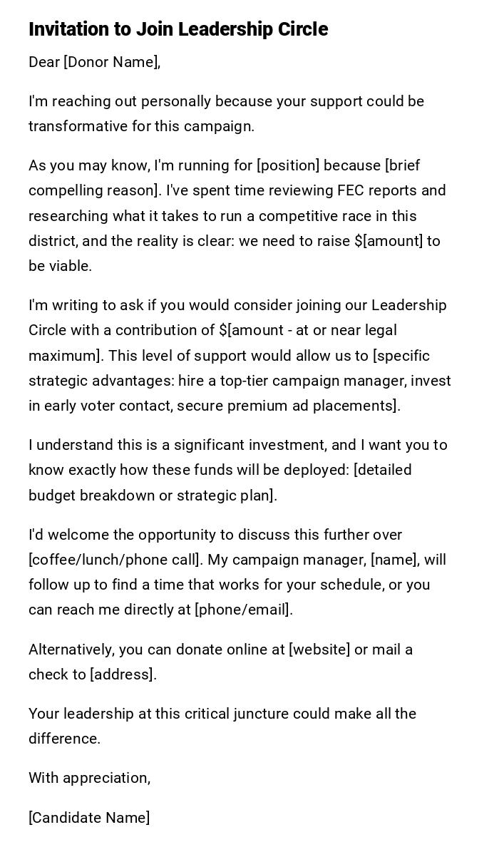 Invitation to Join Leadership Circle Invitation to Join Leadership Circle