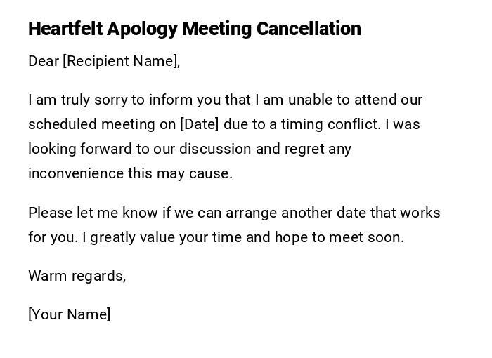 Heartfelt Apology Meeting Cancellation Heartfelt Apology Meeting Cancellation