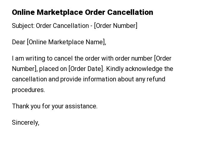 Online Marketplace Order Cancellation
