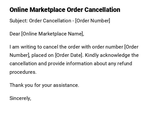 Online Marketplace Order Cancellation