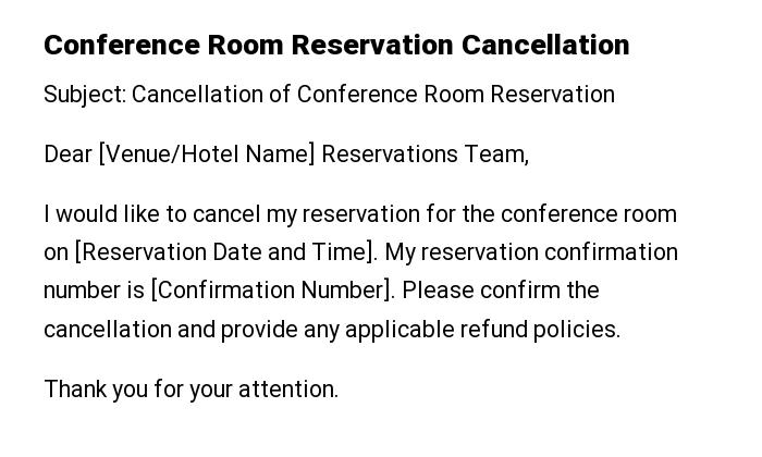 Conference Room Reservation Cancellation