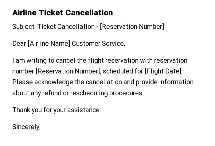 Airline Ticket Cancellation