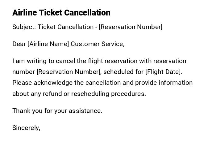 Airline Ticket Cancellation