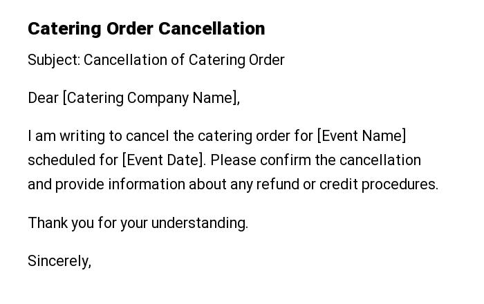 Catering Order Cancellation
