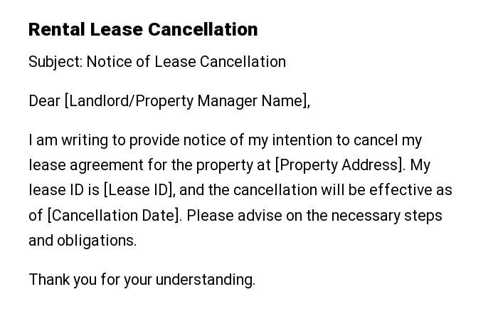 Rental Lease Cancellation