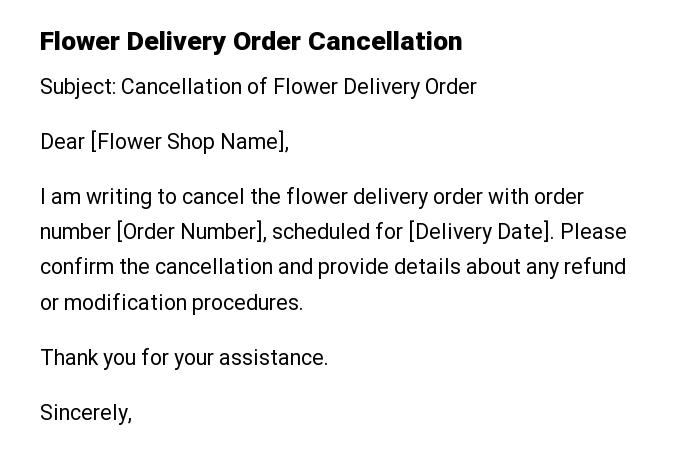 Flower Delivery Order Cancellation
