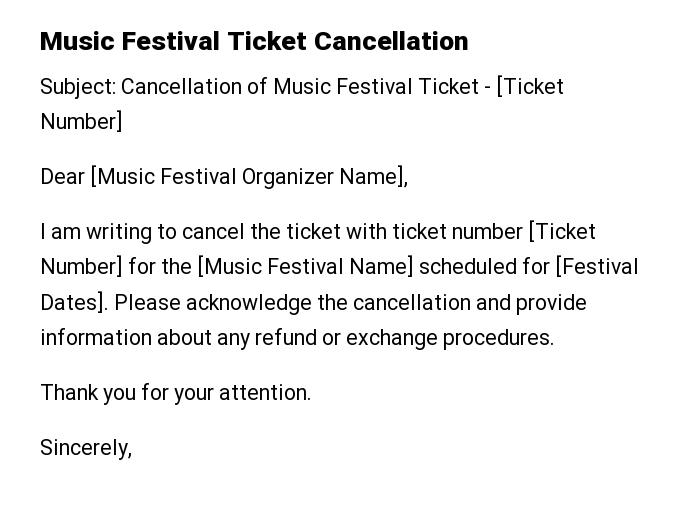 Music Festival Ticket Cancellation