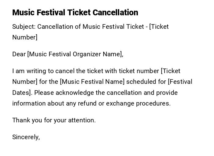 Music Festival Ticket Cancellation