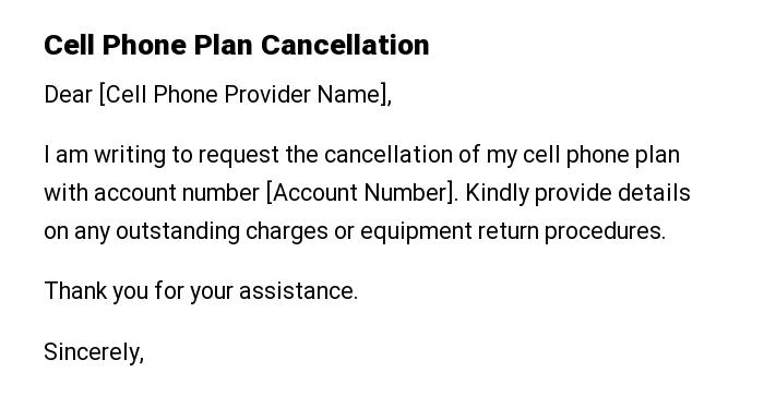 Cell Phone Plan Cancellation