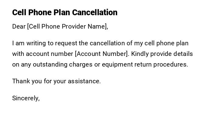 Cell Phone Plan Cancellation