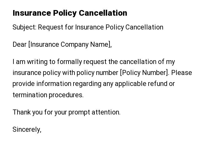 Insurance Policy Cancellation