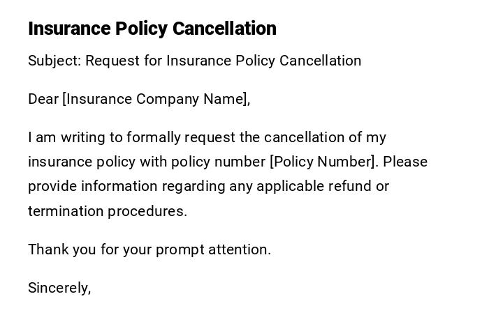 Insurance Policy Cancellation