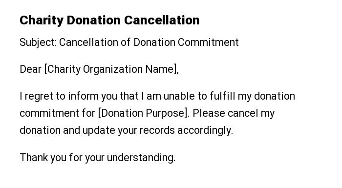 Charity Donation Cancellation