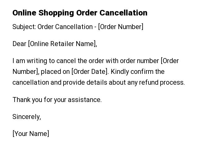 Online Shopping Order Cancellation