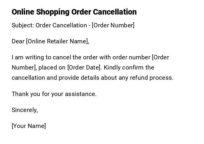 Online Shopping Order Cancellation