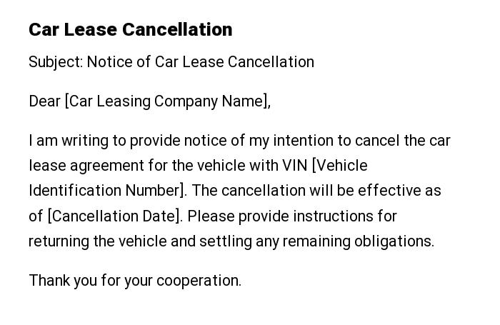 Car Lease Cancellation