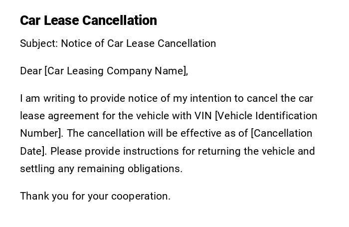 Car Lease Cancellation