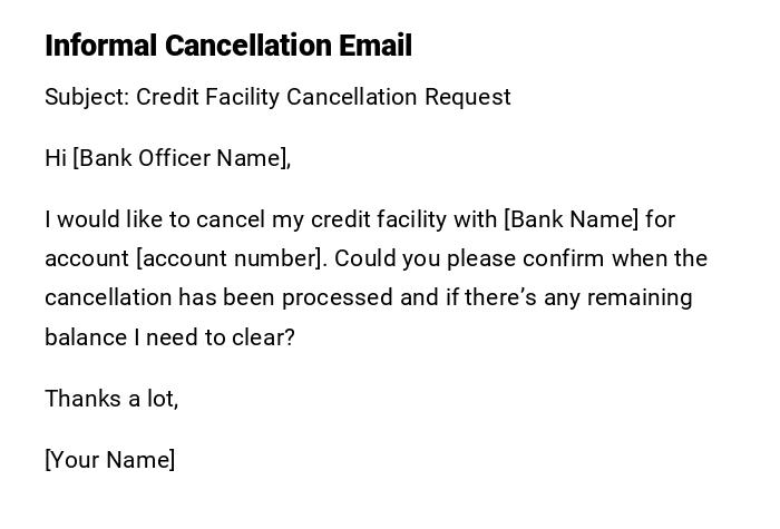 Informal Cancellation Email Informal Cancellation Email