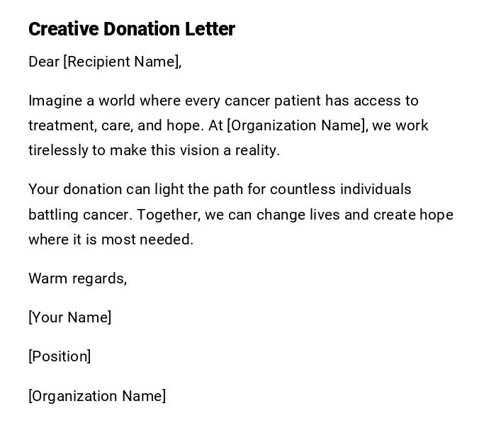 Creative Donation Letter Creative Donation Letter