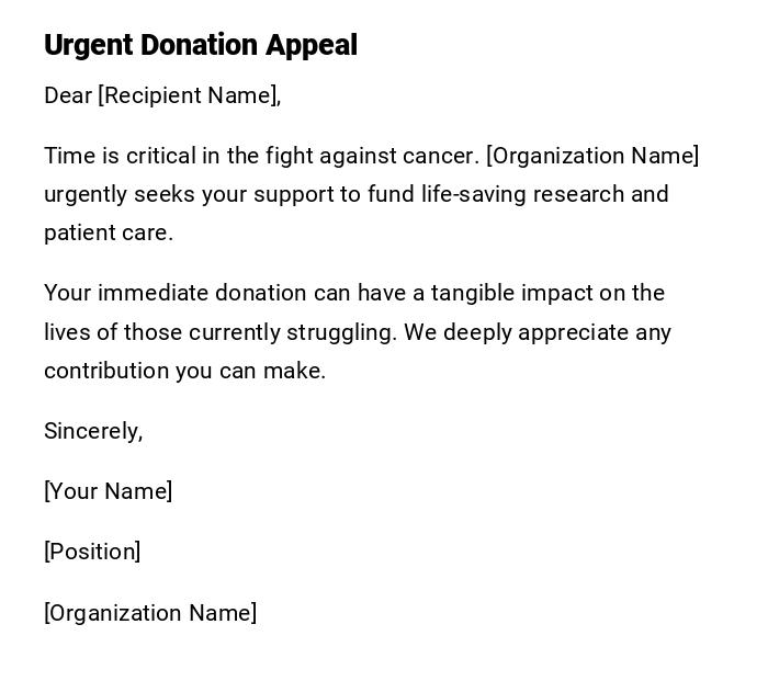 Urgent Donation Appeal Urgent Donation Appeal